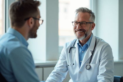 Dentiste discutant options d'implants dentaires avec un patient