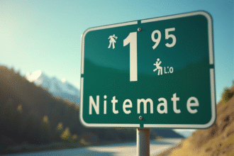 Panneau routier montrant miles et kilomètres en gros plan