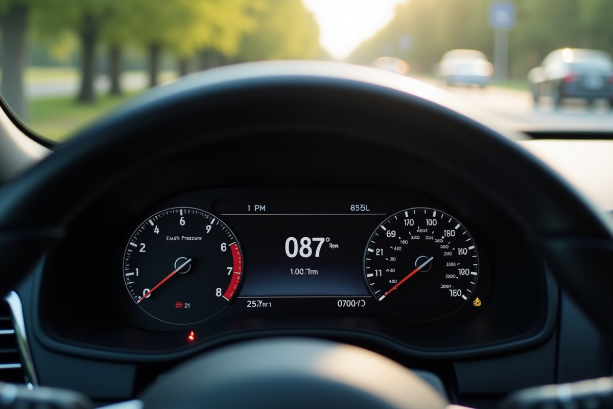 Tableau de bord de voiture avec jauge de pression boost